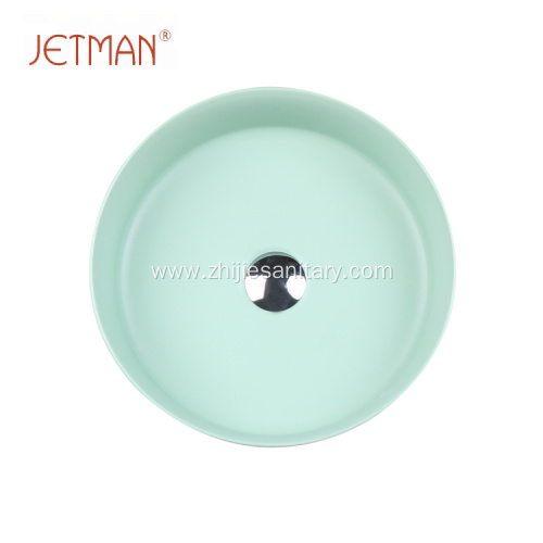 Round green color sink art basin ceramic